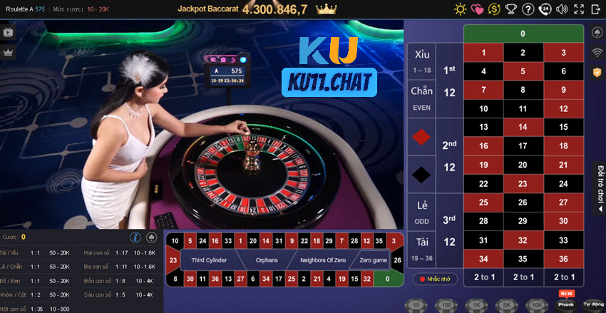 Vòng quay Roulette gay cấn tại trang Ku11