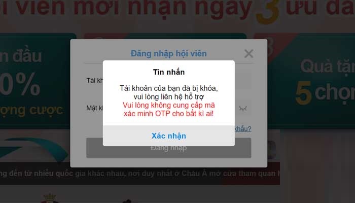 Tài khoản Kubet bị khóa