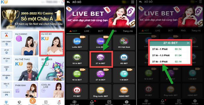 Hướng dẫn cách chơi 27 lô bet tại nhà cái Kubet